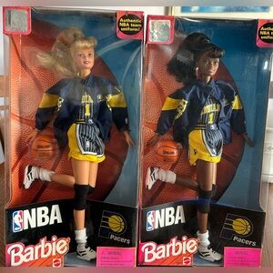 Lot of 2 NBA Pacers Barbie Official Product